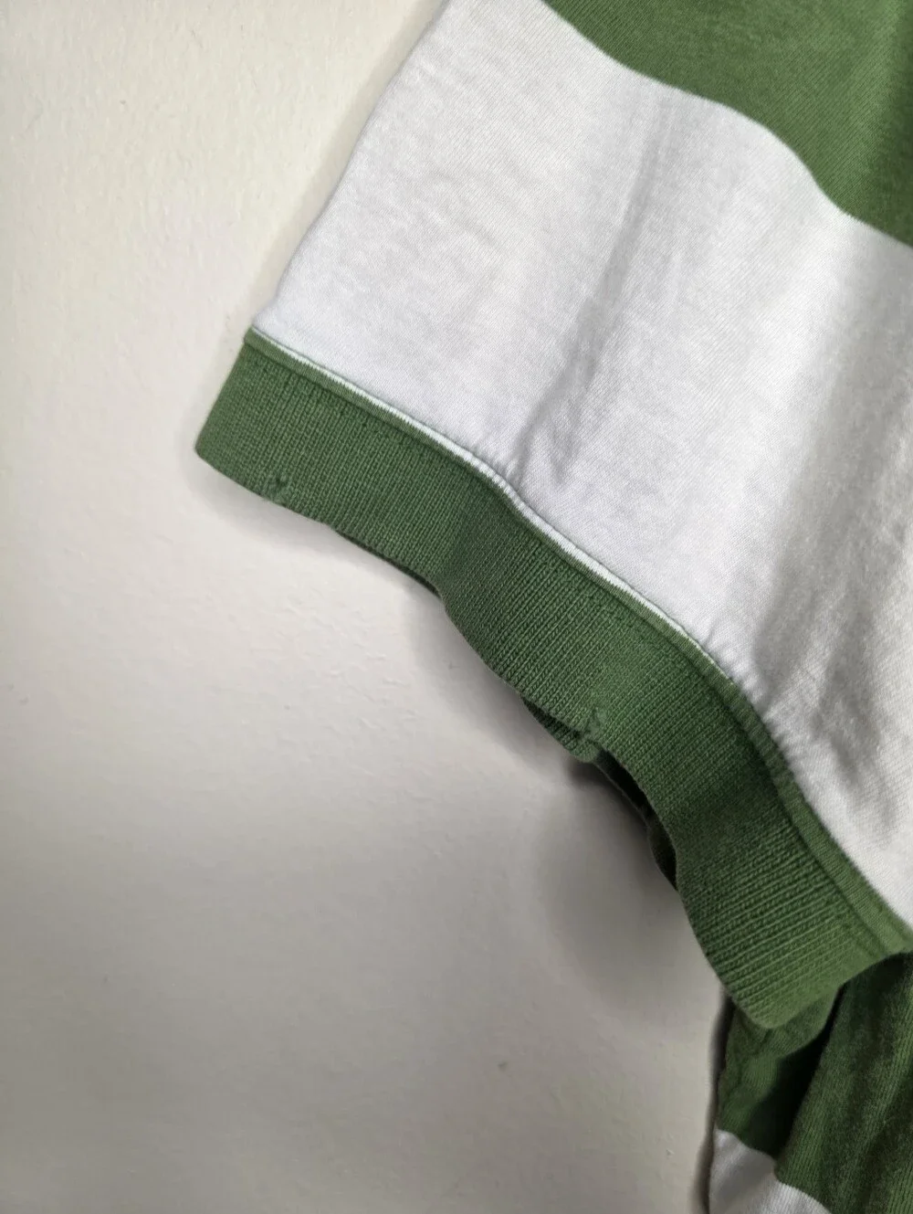 Aeropostale Worn Patina Green & White Striped Polo Shirt Size XL